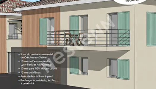 Appartement Neuf T2 1er etage avec terrasse + Parking Privatif - 01290 CORMORANCHE SUR SAONE