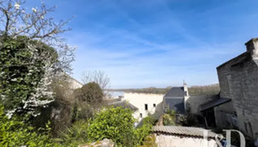 Maison avec vue sur le château de Montsoreau et la Loire.