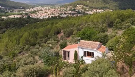 Cabanon de loisirs de 19.5 m², sur près d'un hectare de terrain clos, avec une superbe vue 