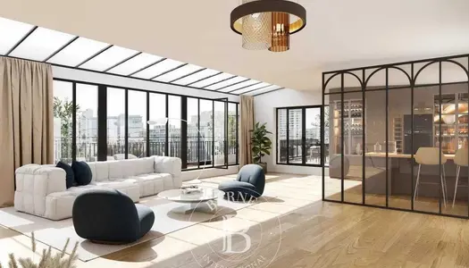 Dernier étage - 5 pièces en duplex - Beaux volumes -Terrasse de 40 m² - Paris 15ème limite 7ème