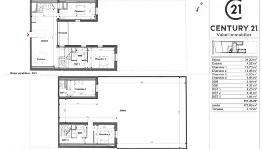Appartement 5 pièces 111 m² 