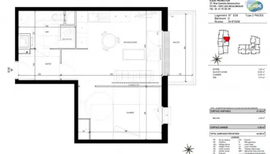 Appartement 2 pièces 41 m² 