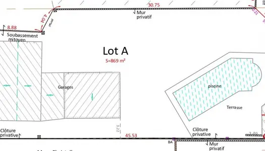 Terrain 869 m²