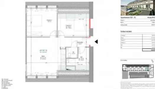 Appartement 3 pièces 55 m² 