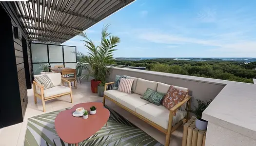 Grand appartement T4 en dernier étage avec terrasse, vue dégagée et garages en option 