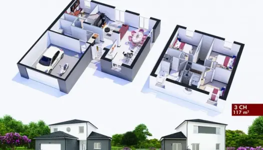 Terrain + maison 117 m² 
