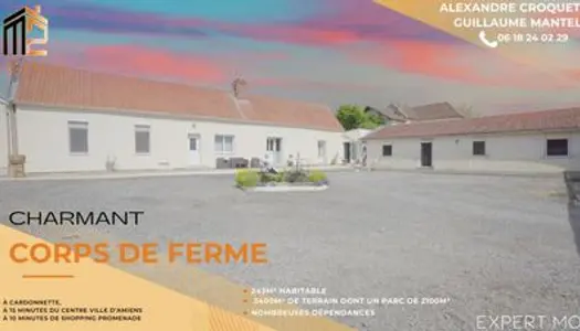 Vends corps de ferme - 248.4m² - 9 pièces, 4 chambres - Cardonnette 80260 