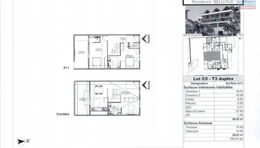Appartement 3 pièces 88 m² 