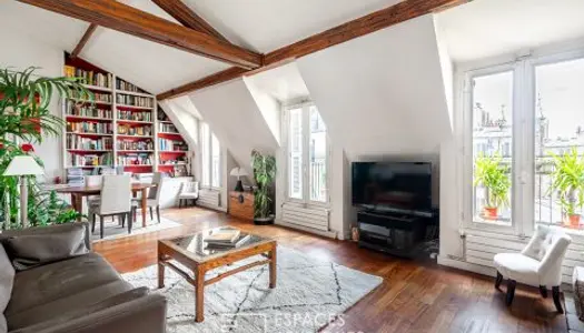 Quartier latin, Duplex au dernier étage avec terrasse vue Notre-Dame de Paris 