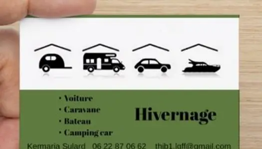 Hivernage voiture, camping car, bateau, caravane 