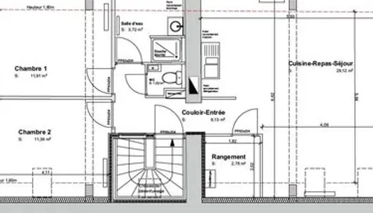 Location logement communal - 66m2 - 735.61 hors charges/mois 