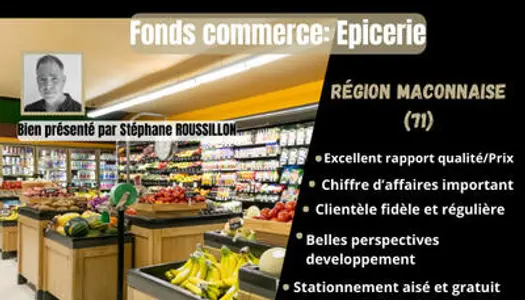 Vente commerce alimentaire région Macon