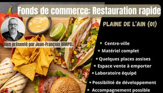 Vente FDC eestauration rapide snack à Ambérieux