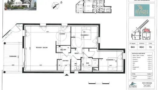 Appartement 3 pièces 75 m² 